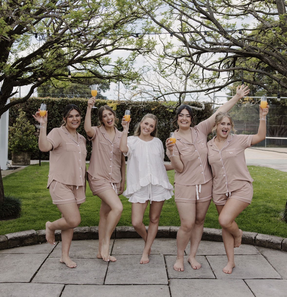 Bridal party — soft glam for the bride and bridesmaids