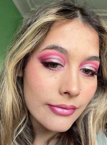 Blue and silver glitter eye