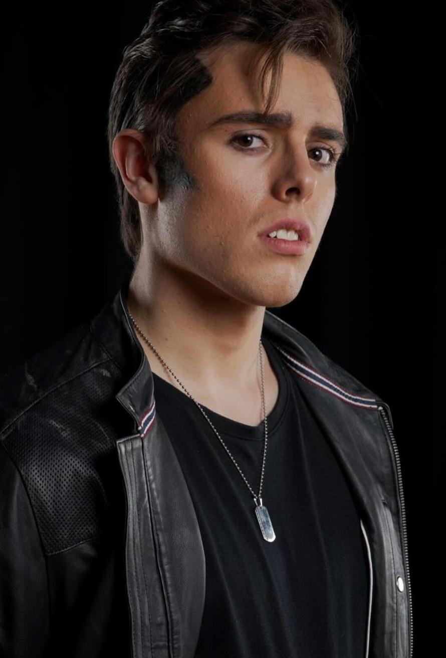Stage character in leather jacket